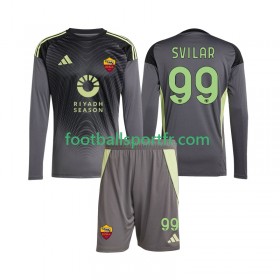 Tenue AS Roma Mile Svilar 99 Gardien Enfant Domicile 2025-2026 Maillot de Foot ML